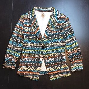 Aztec Colorful Fitted Blazer Cardigan